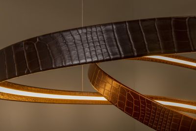 Lucide SLALOM - Pendant light - LED Dim. - CCT - 1x80W 2200K/4000K - Coffee - Premium